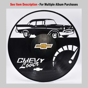 Chevrolet Lover, disque vinyle personnalisé découpé au laser, image centrale du dessous de verre en sergé