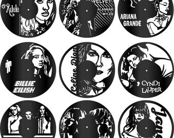 Female Artists ( nine ) Band Design,  Record art -  Digital Files