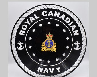Canadian Navy,  Custom Laser Cut Vinyl Records,  Twill Coaster Image