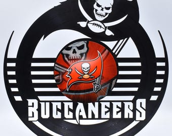Tampa Bay Buccaneers, S223  Custom Laser Cut Vinyl Records,  Twill Coaster Image