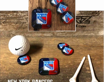 NHL Hockey, New York Rangers,  Set of 3  Golf Ball Markers & Who Goes First token  ** ALL TEAMS available
