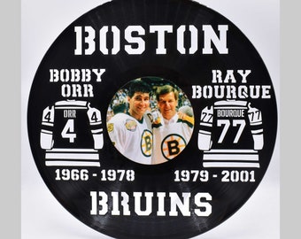 Bobby Orr, Ray Bourque,  Custom Laser Cut VInyl Record,