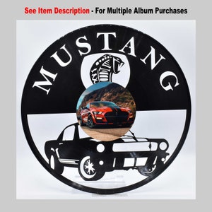 Mustang Viper, disque vinyle personnalisé découpé au laser, image centrale du dessous de verre en sergé