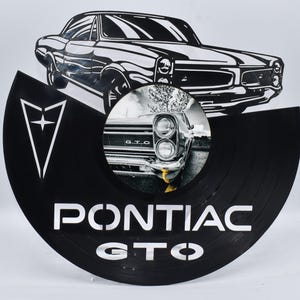 Pontiac GTO, disque vinyle personnalisé découpé au laser, image centrale du dessous de verre en sergé