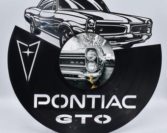 GTO Pontiac, Custom Laser Cut Vinyl Record , Twill Coaster Middle Image
