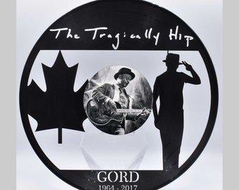Tragically Hip, B121 Salute  Custom Laser Cut Vinyl Records,  Twill Coaster Image