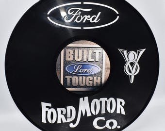 Ford Automotive, Custom Laser Cut Vinyl Record  Twill Coaster Middle Image