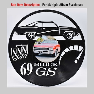 Buick GS69, disque vinyle personnalisé découpé au laser, sous-verre en sergé image centrale