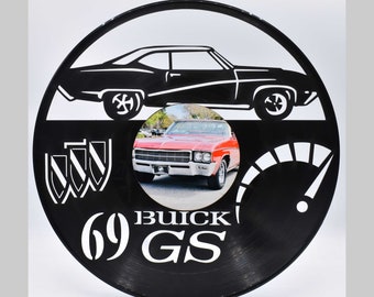 Buick GS69,  Custom Laser Cut Vinyl Record, Twill Coaster Middle Image