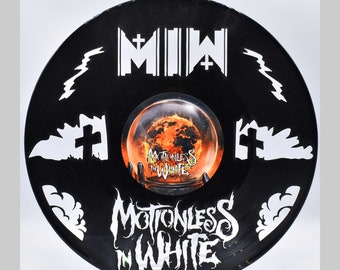 Motionless in White, B177 Custom Laser Cut Vinyl Records,  Twill Coaster Image