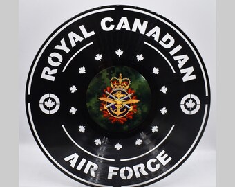 Canadian Air Force,  Custom Laser Cut Vinyl Records,  Twill Coaster Image