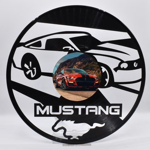 Mustang Horse, disque vinyle personnalisé découpé au laser, sous-verre en sergé image du milieu