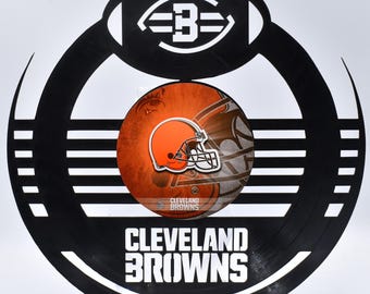Cleveland Browns, S245 Custom Laser Cut Vinyl Records,  Twill Coaster Image