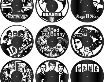 9 Boy Bands Artists  ( nine ) Band Design,  Record art -  Digital Files