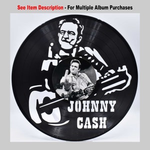 Johnny Cash, B124 Finger Custom Laser Cut Vinyl Records,  Twill Coaster Image