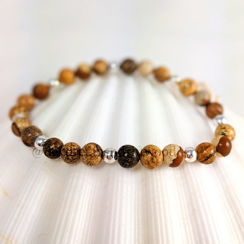Calming meditation bracelet, Amazonite and Jasper stacking bracelet set, anti anxiety bracelet, wrist mala, meditation bracelet, yoga mala image 5