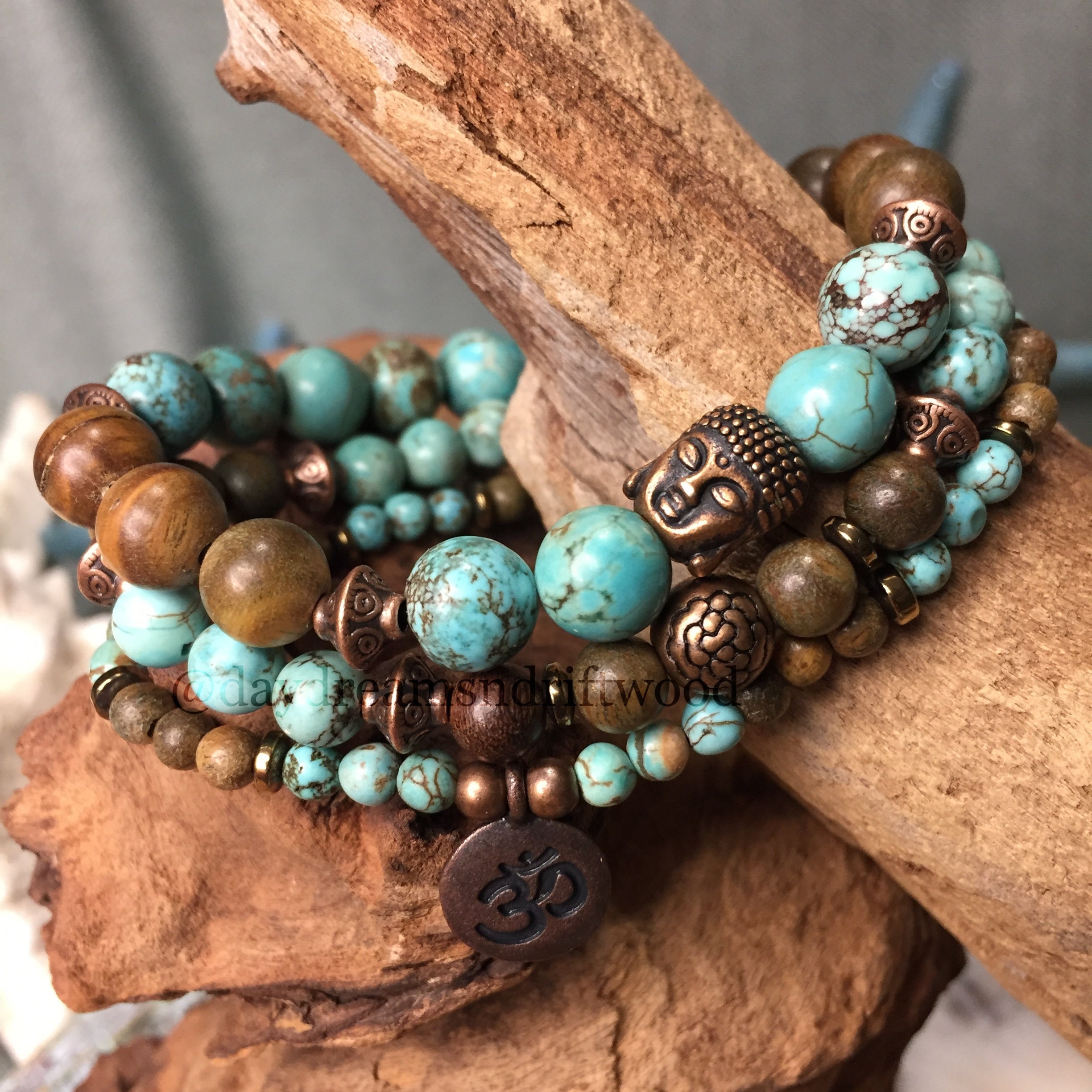 American Turquoise, Solid 18K Gold Beads and Tahitian Pearl Clasp Leather Bracelet, Unisex Boho Jewelry, Beach Jewelry, St Barth, Seaside .