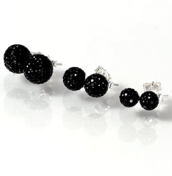 Crystal Ball Stud Earrings Sterling Silver 8mm Made with Swarovski(R) Crystal Balls Crystal Ball Stud Earrings Sterling Silver 8mm Made with Swarovski(R) Crystal Balls