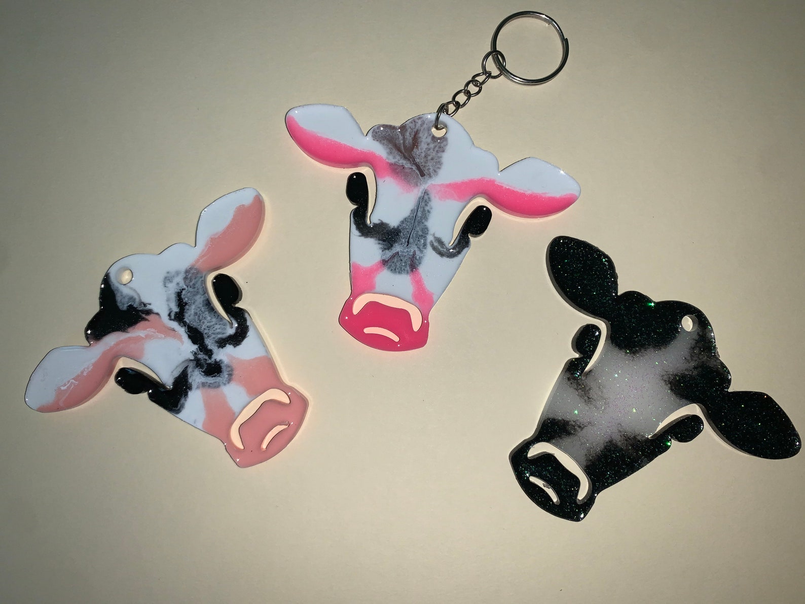 Cow Keychain Etsy