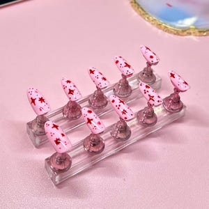 coffin shape press on nails | 3D sculpture nails | pearl nails | wedding nails | custom press on nails | acrylic nails | gift nails
