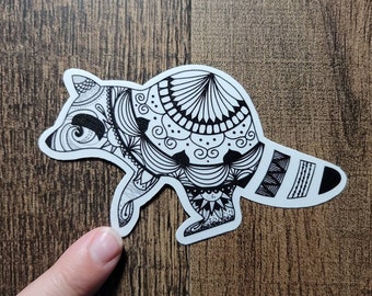 Naklejka winylowa wodoodporna Raccoon Doodle