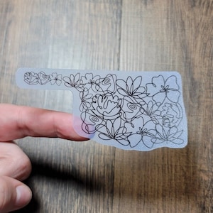 Oklahoma Line Drawn Floral Clear Waterproof Vinyl Sticker