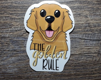 Die Golden Rule Golden Retriever wasserdicht Vinyl Aufkleber