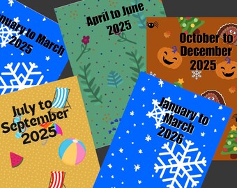 Planejadores físicos trimestrais de gestão de tempo