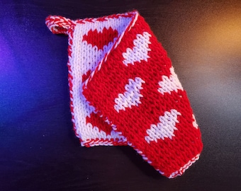 Pegador de panela feito à mão em malha dupla -- somente decoração -- fio 100% acrílico