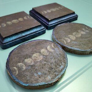 Handmade Wooden Drink Coasters -- Set of 4