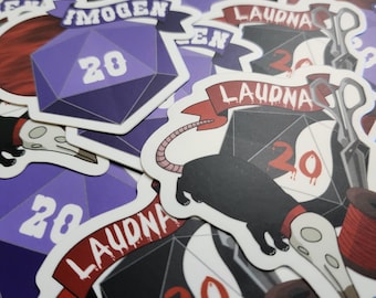 Adesivos inspirados na campanha 3 Bells Hells do Critical Role