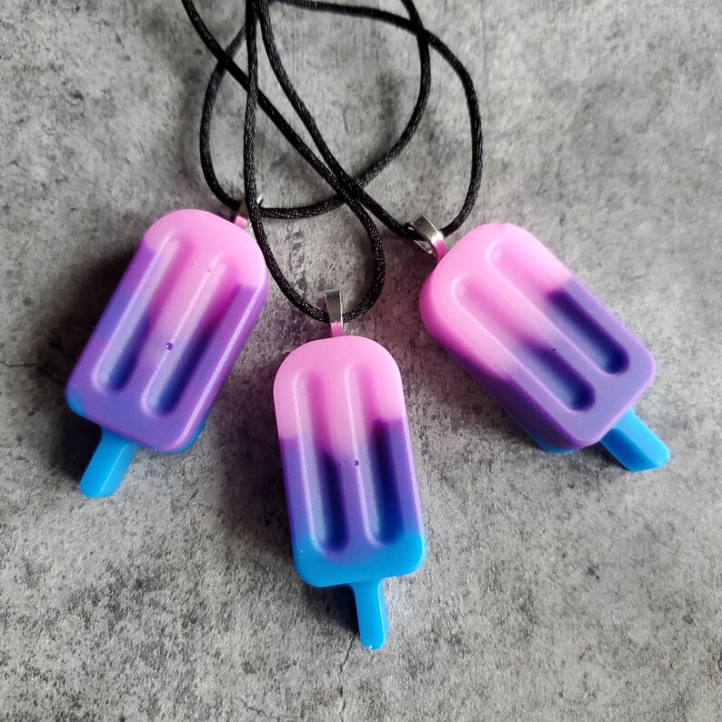 Bisexual Pride Popsicle Necklaces Made with Resin Can Be Key Chain As Well Lesbian