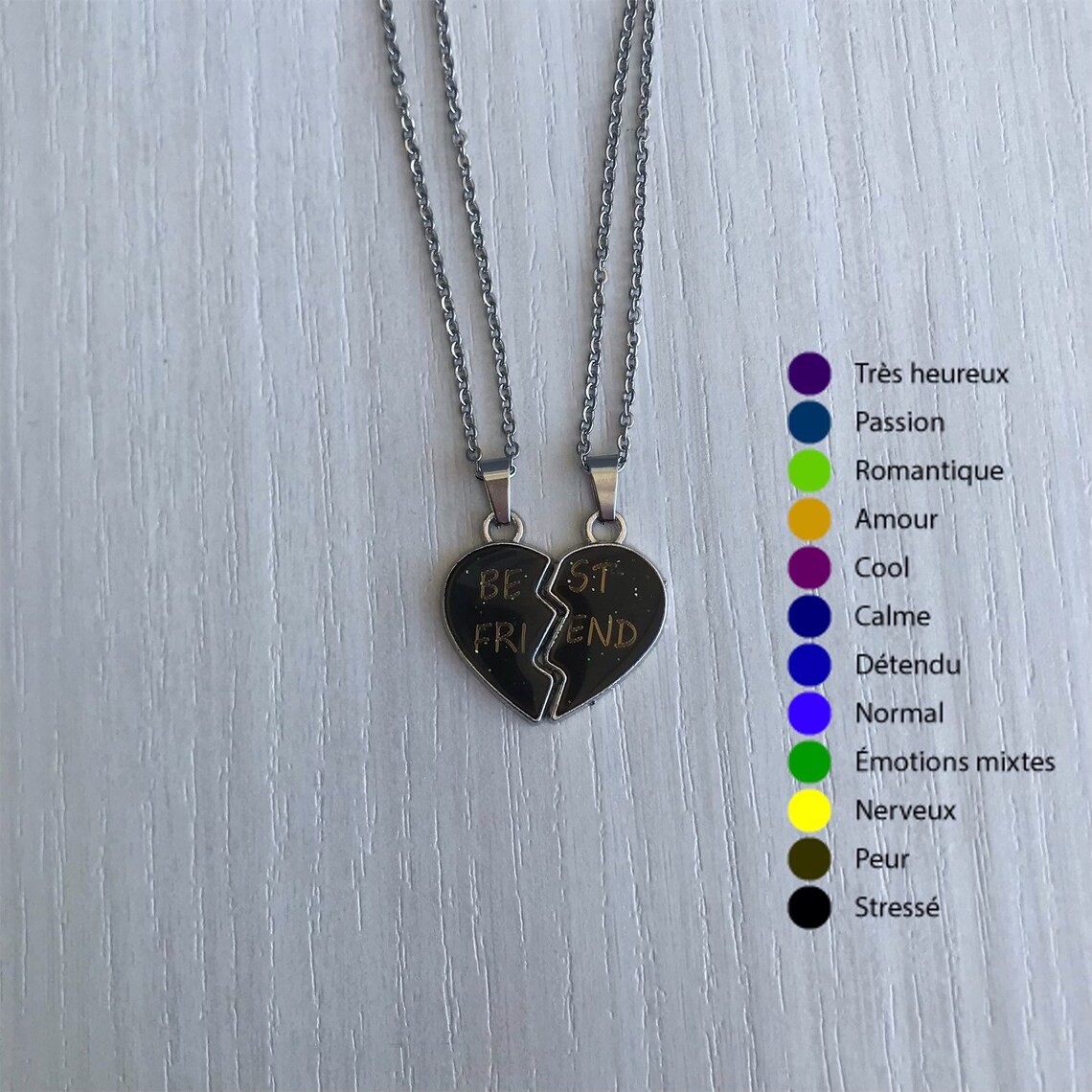 Best friend necklaces that change color with heat Etsy