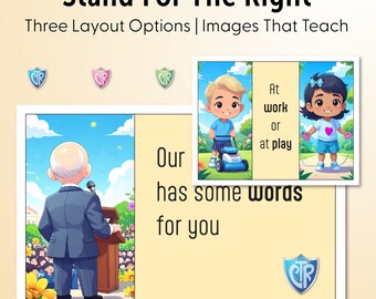Stand For The Right | Meaningful Images | Three Size Options | Singing Time | Primary Chorister Helps | Primary Visual Aids | PDF