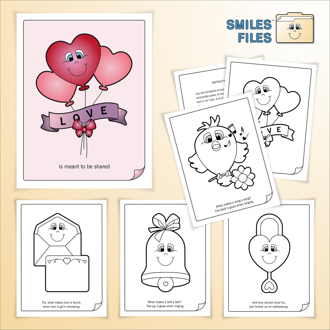 Love coloring pages for kidsLearning about loveArts and | Etsy