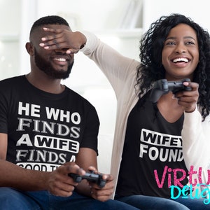 He Who Finds a Wife Finds a Good Thing Husband and Wife Shirt for Newly Wed, Newly Wed Matching Shirt for Couples, His and Her Couple Shirts