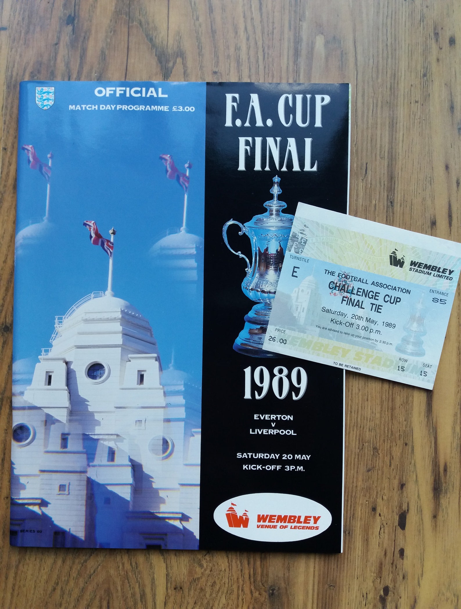 1989 FA Cup Final Programme & Ticket Everton vs Liverpool Etsy
