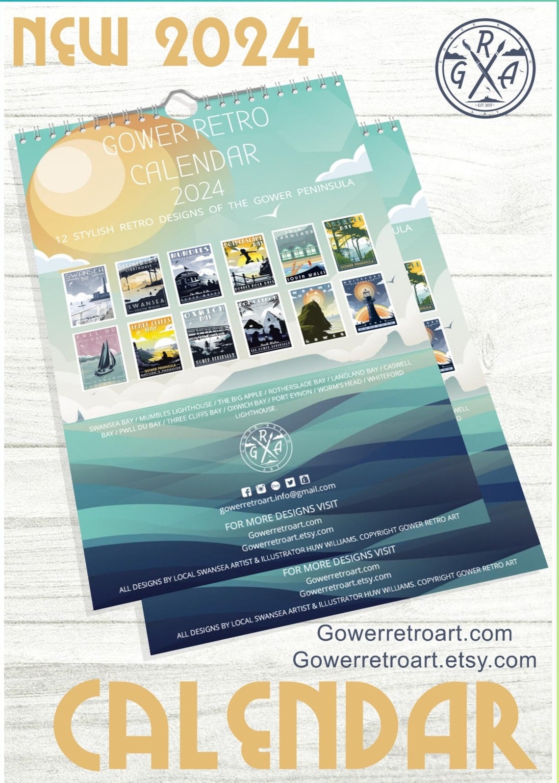 All New Gower Retro 2024 Calendar Etsy