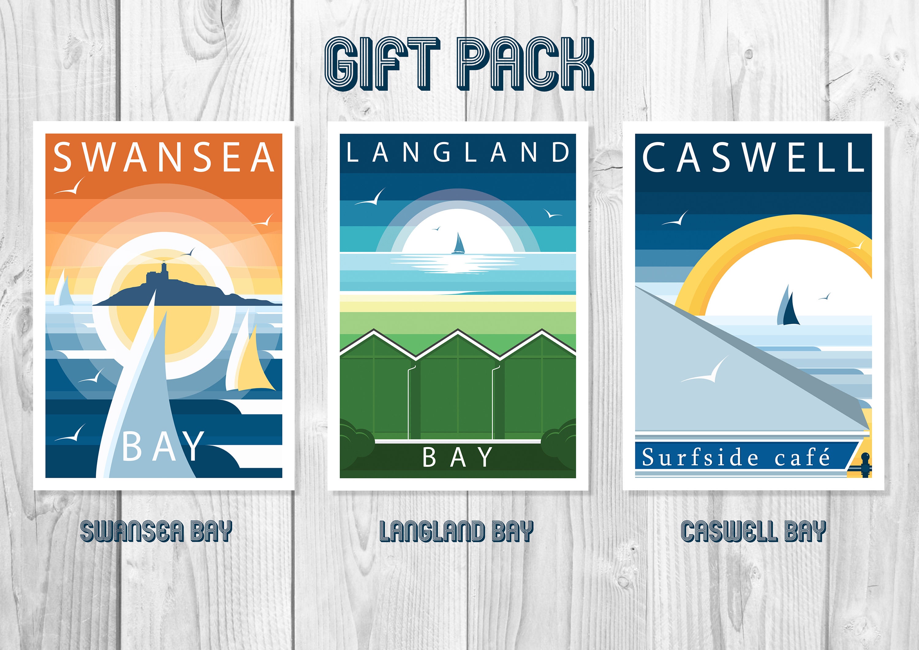 Modern & Minimalistic Gower Gift Pack swansea Bay, Langland Bay