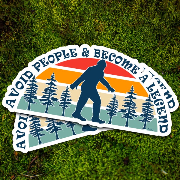 Bigfoot Legendary Introvert Sticker - Avoid People & Become a Legend