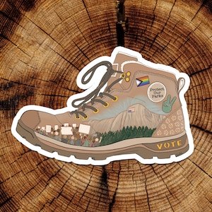 Protect Our Parks Hiking Boot Sticker - Public Lands Protest Decal