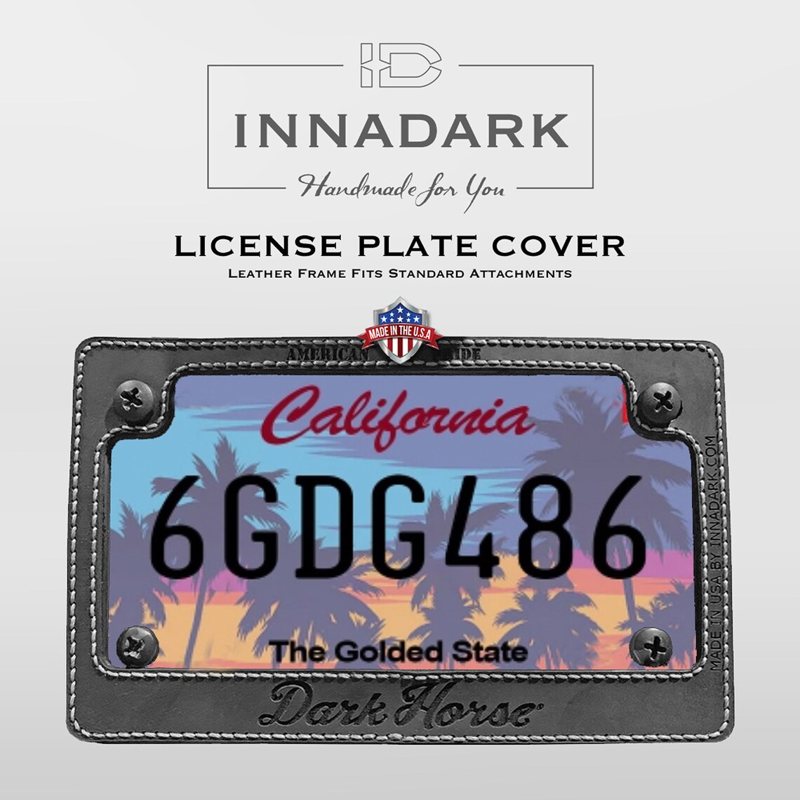 Motorcycle Leather License Plate Cover Fits standard Etsy