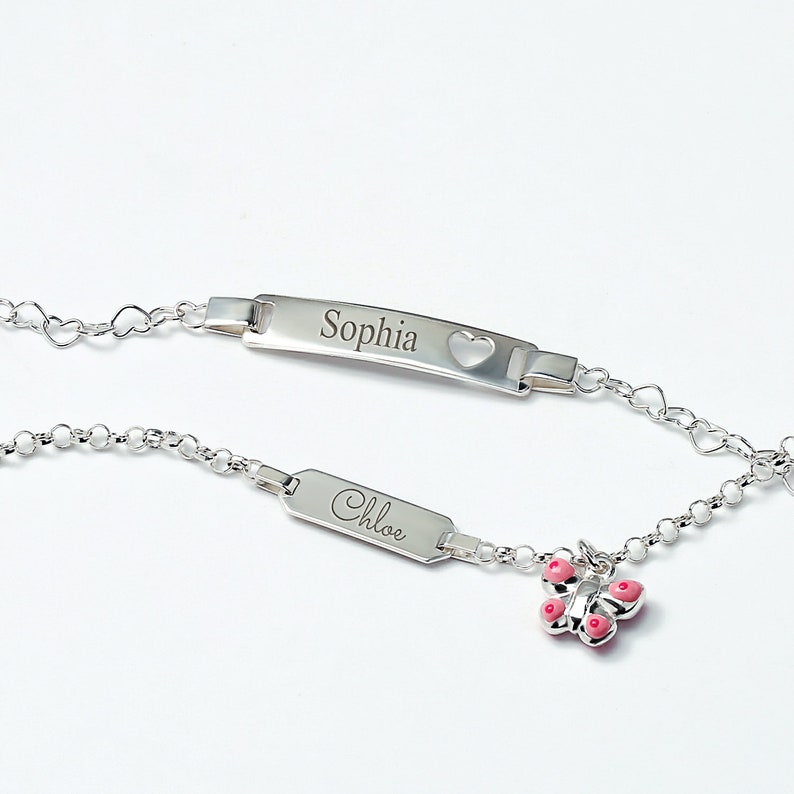 Personalized Name Plate Heart ID Identification Bracelet For Etsy