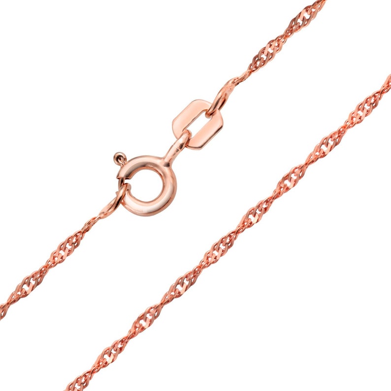 Singapore Twisted Rope Chain 020 Gauge Rose Gold .925 Sterling | Etsy