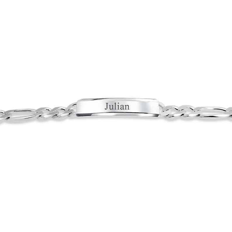 Personalized Mens Figaro Link ID Bracelet 200 Gauge Heavy Etsy