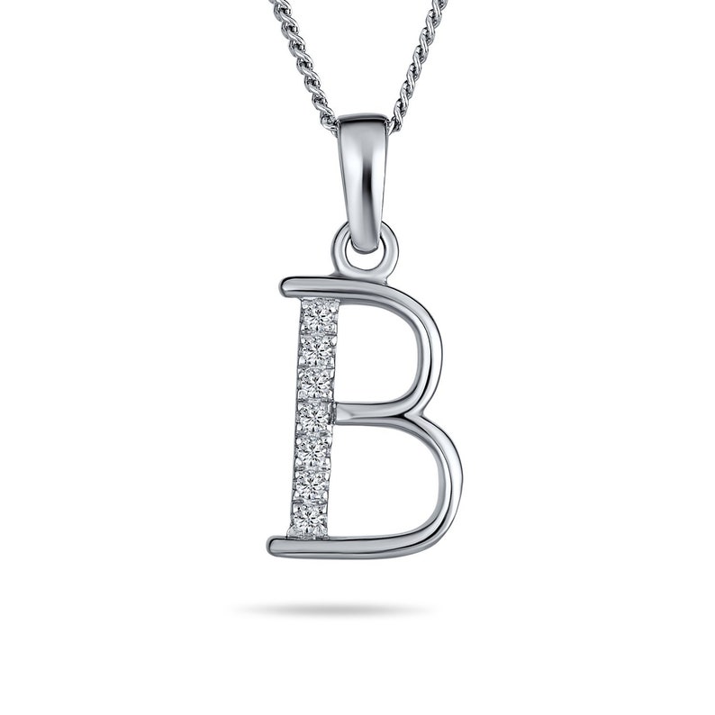 Collana Iniziale In Argento 925 Con Zirconia Cubica - Lettera Corsiva Brillante - Gioiello Regalo Per Donne E Ragazze