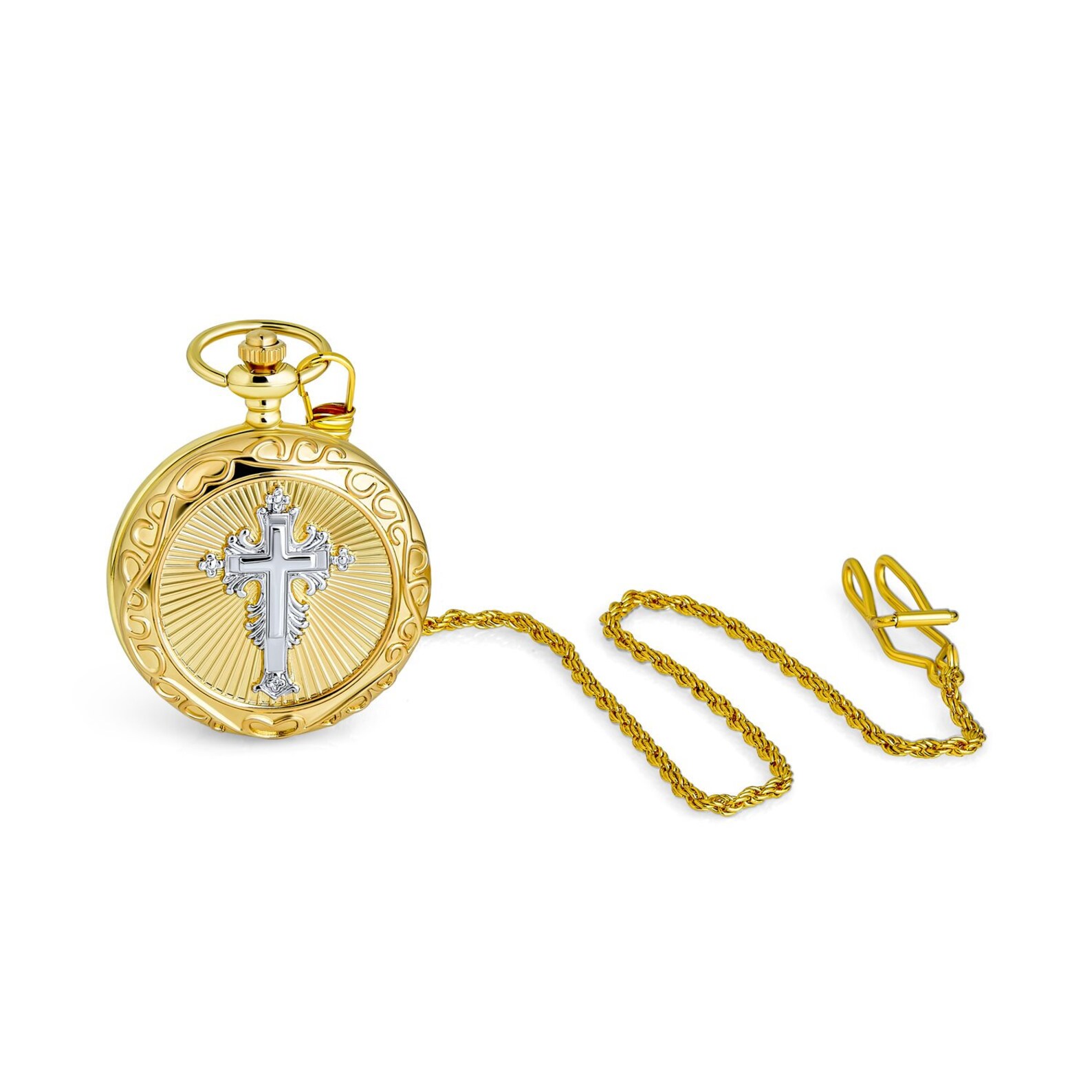 Personalize Mens Vintage Style Religious Cross Pocket Watch Etsy
