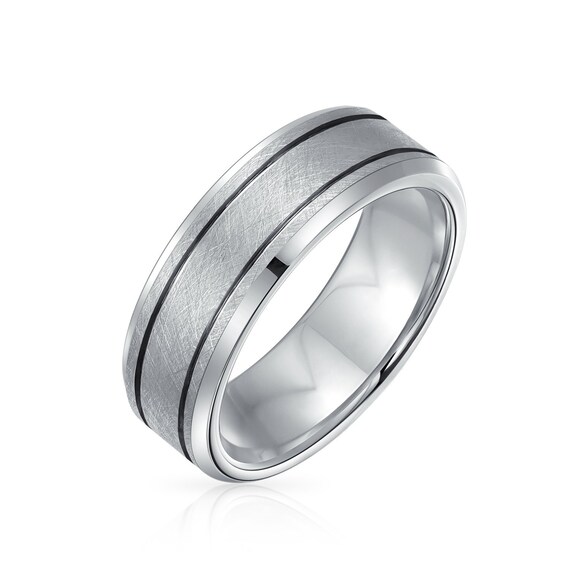Brushed platinum deals wedding band