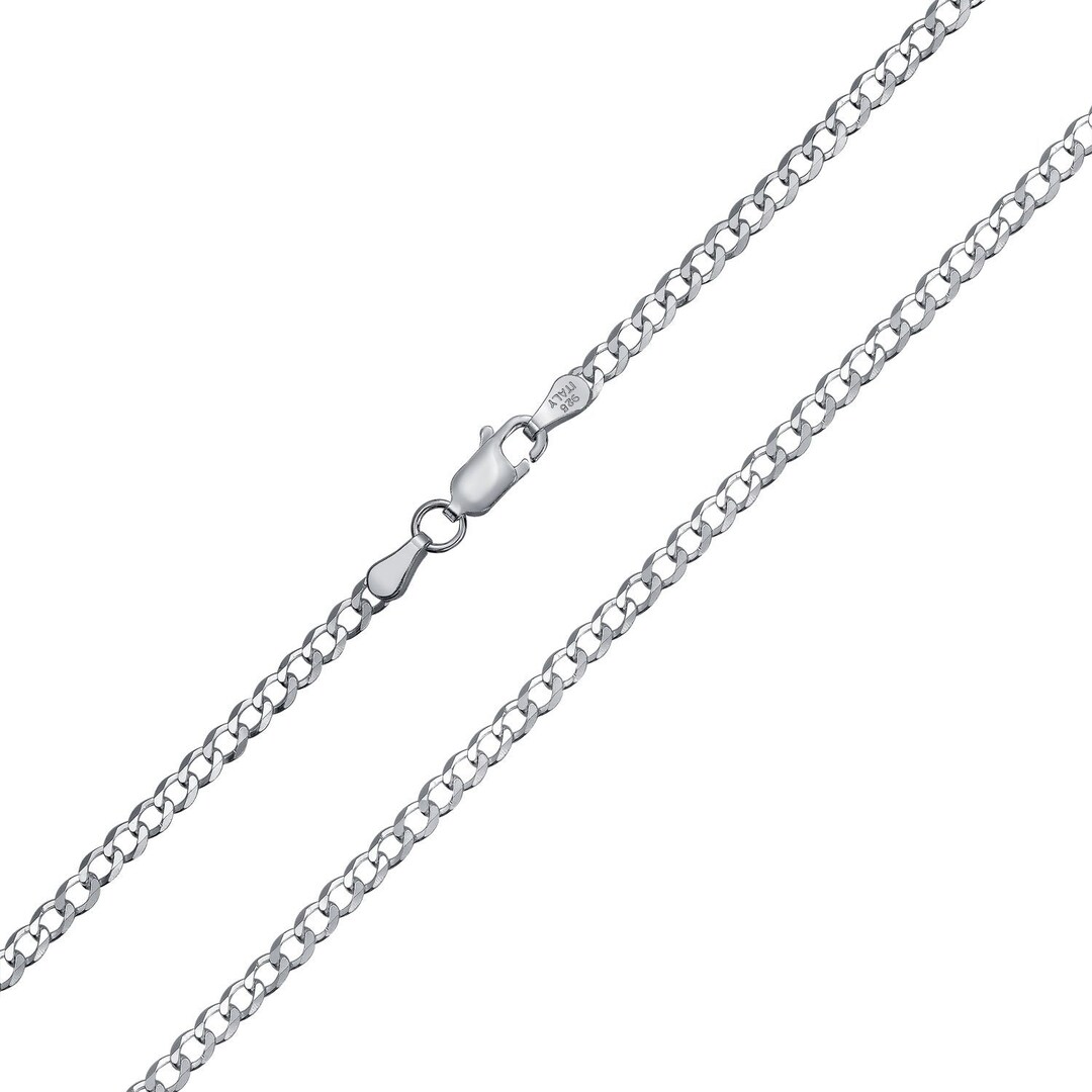 Curb Cuban Chain 080 Gauge Necklace 925 Sterling Silver Made in Italy Etsy UK