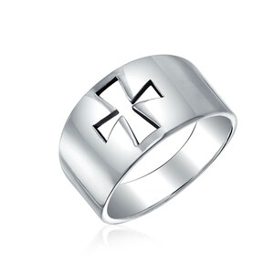 Simple Wide Religious Saint John Christian Cross Signet Ring - Etsy